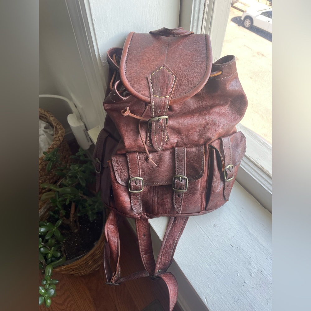 Portuguese leather mini backpack